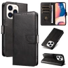 Leather Book Case für iPhone 16 Pro – Schwarz