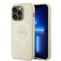 Guess GUHMP15LPSAHMCB iPhone 15 Pro 6,1" Gold/Gold Hardcase Saffiano MagSafe