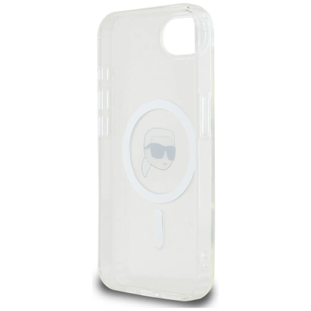 Karl Lagerfeld IML Metal Karl Head MagSafe Case für iPhone 16e Weiß