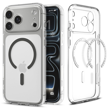 SPIGEN futerał ULTRA HYBRID MAG kompatybilny z MagSafe do IPHONE 17 Pro Max clear graphite