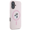 Oryginalne Etui IPHONE 16 PLUS Karl Lagerfeld Hardcase Silicone Karl&Choupette Ring MagSafe różowe