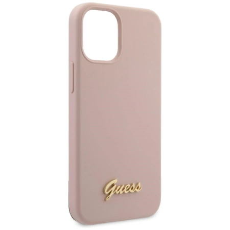 Guess Silicone Script - Etui iPhone 12 mini (różowy)