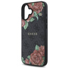 Original Handyhülle IPHONE 16 Guess Hardcase 4G Flowers Print MagSafe (GUHMP16SP4ROPEMCK) schwarz