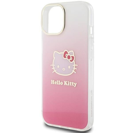 Hello Kitty IML Gradient Electrop Kitty Head Hülle für iPhone 15 – Rosa