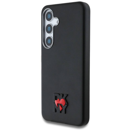 Original Handyhülle SAMSUNG GALAXY S25 DKNY Leather Heart of NY schwarz