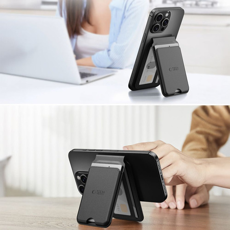 TECH-PROTECT MAGWALLET STAND MAGSAFE UNIVERSAL MAGNETIC CARD HOLDER BLACK