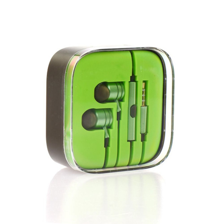 Zestaw słuchawkowy / słuchawki Stereo  box MI metal limonka (Jack 3,5mm)