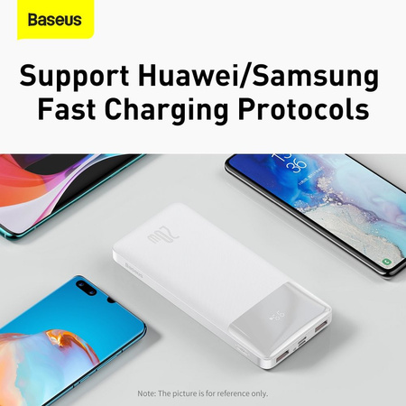 Powerbank Baseus Bipow 10000mAh, 2xUSB, USB-C, 20W (biały)