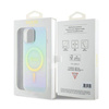 Oryginalne Etui APPLE IPHONE 15 Guess Hardcase IML Iridescent MagSafe (GUHMP15SHITSQ) turkusowe
