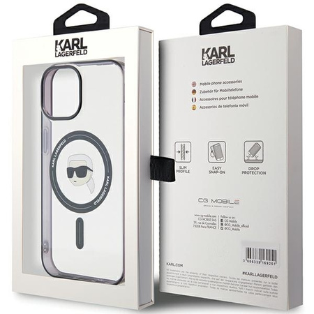 Karl Lagerfeld KLHMP15MHKHNOTK iPhone 15 Plus 6.7&quot; transparent hardcase IML Karl`s Head MagSafe