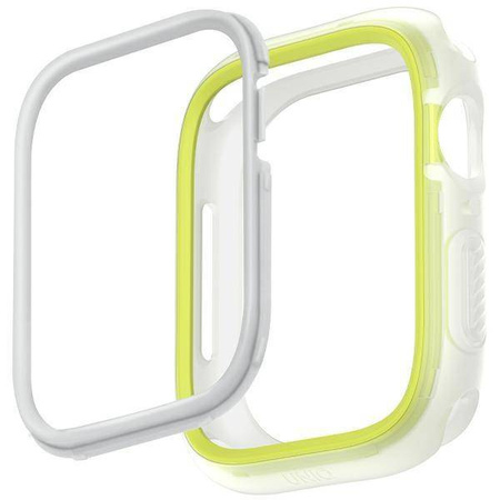 Etui APPLE WATCH 4 / 5 / 6 / 7 / 8 / SE (42 / 44 / 45 MM) UNIQ Moduo limonkowo - białe