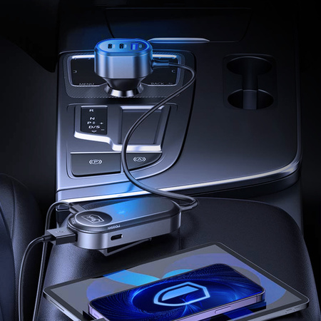 3mk Double Car Charger 135W PD QC PPS USB 2A4C Black/Gray