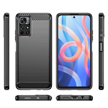 Carbon Case Flexible Schutzhülle für Xiaomi Redmi Note 11 schwarz