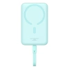 Powerbank Baseus Magnetic Mini MagSafe 10000mAh 30W z wbudowanym kablem USB-C - niebieski + kabel Baseus Simple Series USB-C - USB-C 60W 0.3m