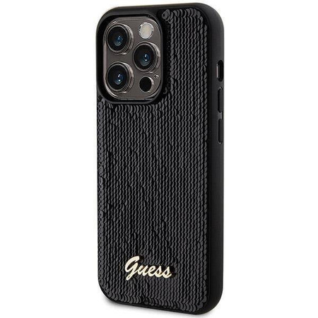 Guess nakładka do iPhone 13 Pro Max 6,7&quot; GUHCP13XPSFDGSK HC SEQUIN SCRIPT METAL czarna