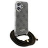 Original Handyhülle IPHONE 16 Guess Hardcase Crossbody Cord 4G Print (GUHCP16SHC4SEW) braun