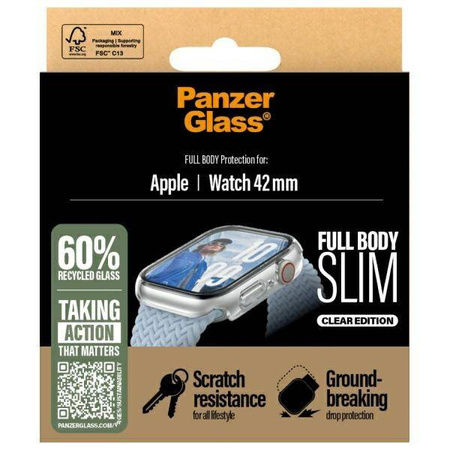 Case APPLE WATCH 10 (42MM) PanzerGlass Snappie Full Body 3713 transparent