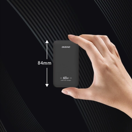 Ładowarka sieciowa GaN Dudao A65Q 65W USB-A / USB-C PD ultracienka - czarna