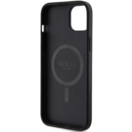 Oryginalne Etui GUESS Hardcase GUHMP15SG4GFRK do iPhone 15 (Kompatybilny z Magsafe / 4G Ring classic logo / czarny)