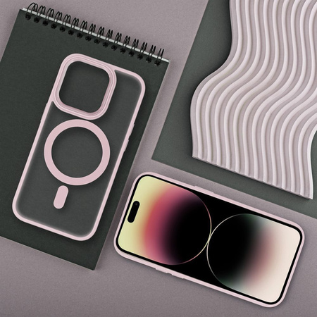 Futerał MATTE MAG COVER kompatybilny z MagSafe do SAMSUNG S25 różowy