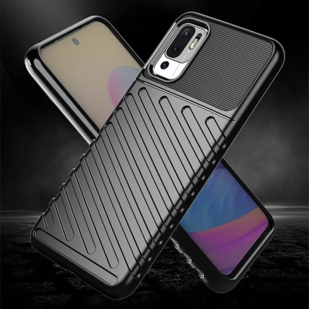Thunder Case Flexibel Robuste Panzer Handyhülle TPU Schutzhülle für Xiaomi Redmi Note 10 5G / Poco M3 Pro schwarz