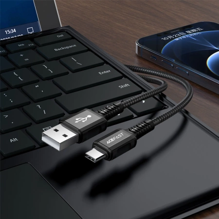 Acefast USB-Kabel - USB Typ C 1,2 m, 3 A schwarz (C1-04 schwarz)