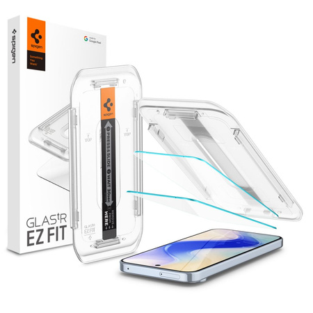 SZKŁO HARTOWANE SPIGEN GLAS.TR ”EZ FIT” 2-PACK GOOGLE PIXEL 9 / 9 PRO CLEAR