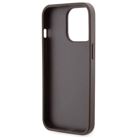 Original Handyhülle IPHONE 13 PRO Guess Hardcase Crossbody 4G Metal Logo (GUHCP13LP4TDSCPW) braun
