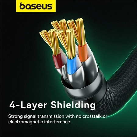 Baseus szybki kabel sieciowy RJ-45 cat.8 40Gbps 10m pleciony- czarny