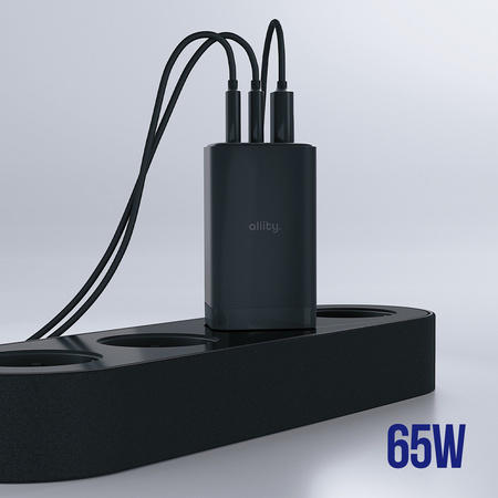 Allity ładowarka sieciowa GaN PD QC ATC-01-65WACC 2x USB-C + 1x USB-A 65W czarna