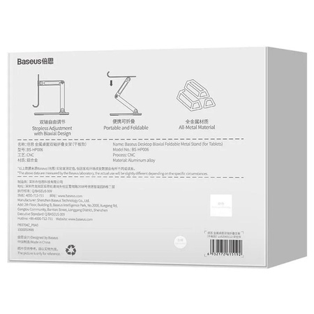 Podstawka stojak uchwyt Baseus Biaxial na tablet (szara)