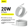 Baseus 2x kabel USB Typ C - Lightning szybkie ładowanie Power Delivery 20 W 1,5 m biały (TZCATLZJ-02)
