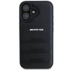 Original Handyhülle IPHONE 16 Mercedes AMG Hardcase Leather Debossed Lines Black Logo (AMHCP16SGSEBK) schwarz