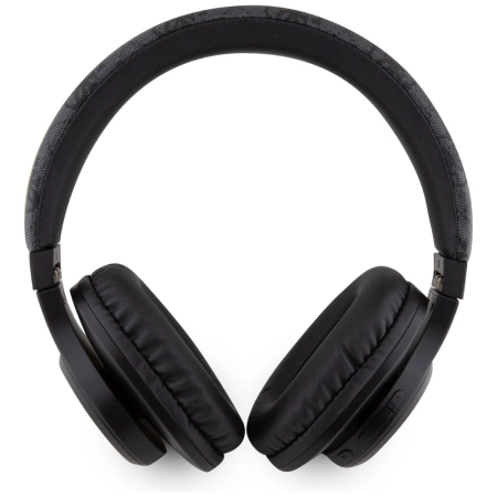 Guess Leather Tone On Tone Script Bluetooth 4G Over-Ear-Kopfhörer, Schwarz