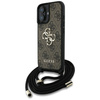 Original Handyhülle IPHONE 16 PLUS Guess 4G Big Logo Cord Stap Crossbody braun