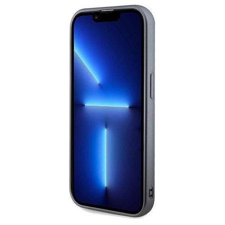 Guess Pailletten-Schriftzug-Metallgehäuse für iPhone 14 Pro Max – Silber