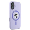 Etui Karl Lagerfeld Silicone Karl&Choupette Heads Ring MagSafe na iPhone 16 Plus - fioletowe