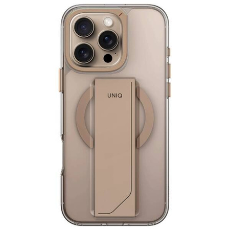 Etui IPHONE 16 PRO UNIQ Heldro Max Magclick Charging Taupe złote