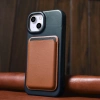 iCarer CE Oil Wax Premium Leather Folio Case skórzane etui iPhone 14 Plus z klapką magnetyczne MagSafe niebieski (AKI14220707-BU)