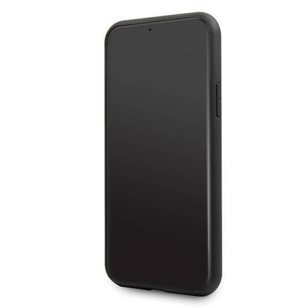 Karl Lagerfeld Double Layers Tempered Glass Glitter Signature Case -  Etui iPhone 11 Pro (czerwony)