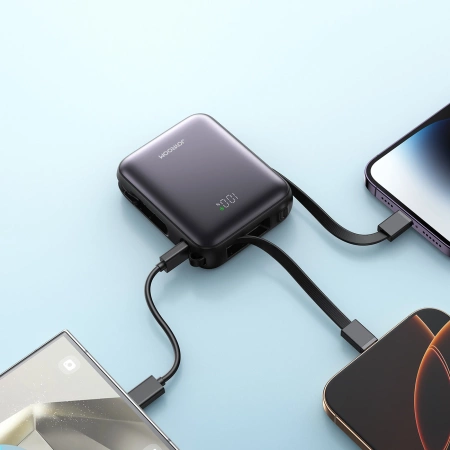 Joyroom JR-PBF27 10000mAh 22.5W Powerbank with Built-in USB-C and Lightning Cables - Black