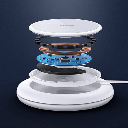Ugreen 15W Qi kabelloses Ladegerät mit Silikonhülle MagSafe kompatibel weiß (CD245-40123)