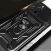 Hybrid Armor Camshield iPhone 16 Pro gepanzerte Hülle mit Kameraabdeckung und Ständer – Schwarz