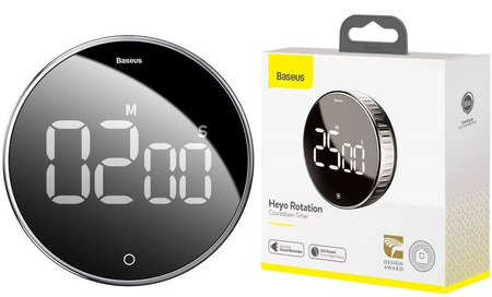 Baseus Heyo obrotowy minutnik czasomierz elektroniczny timer czarny (ACDJS-01)
