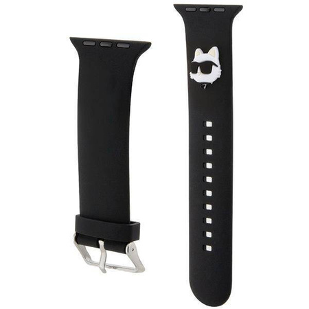 Pasek do APPLE WATCH 4 / 5 / 6 / 7 / 8 / SE / ULTRA (42 / 44 / 45 / 49 MM) Karl Lagerfeld Strap 3D Rubber Choupette Head (KLAWLSLCNK) czarne