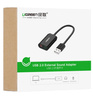 Ugreen zewnętrzna karta dźwiękowa muzyczna adapter USB - 3,5 mm mini jack 15 cm biały (US205 30143)
