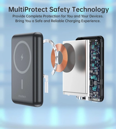 Choetech B663 wireless MagSafe 10000mAh powerbank - black
