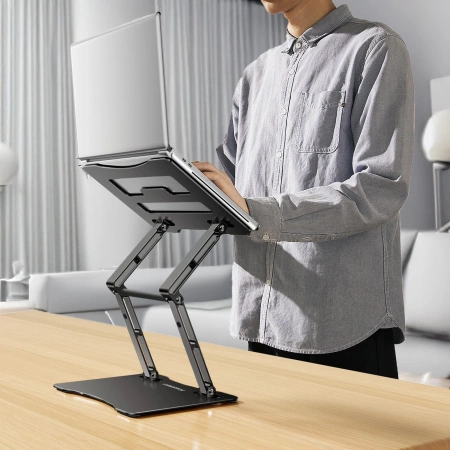 Wozinsky WRS-CPY75DSB Laptop- und Tablet-Ständer aus Aluminium + gratis Smartphone-Ständer – Schwarz