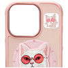 Etui Nimmy Glasses Cool Cat MagSafe do    iPhone 16 Pro różowy