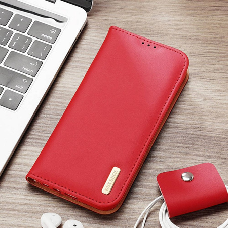 DUX DUCIS Hivo - skórzane etui portfelik do Samsung Galaxy S23 Plus czerwone